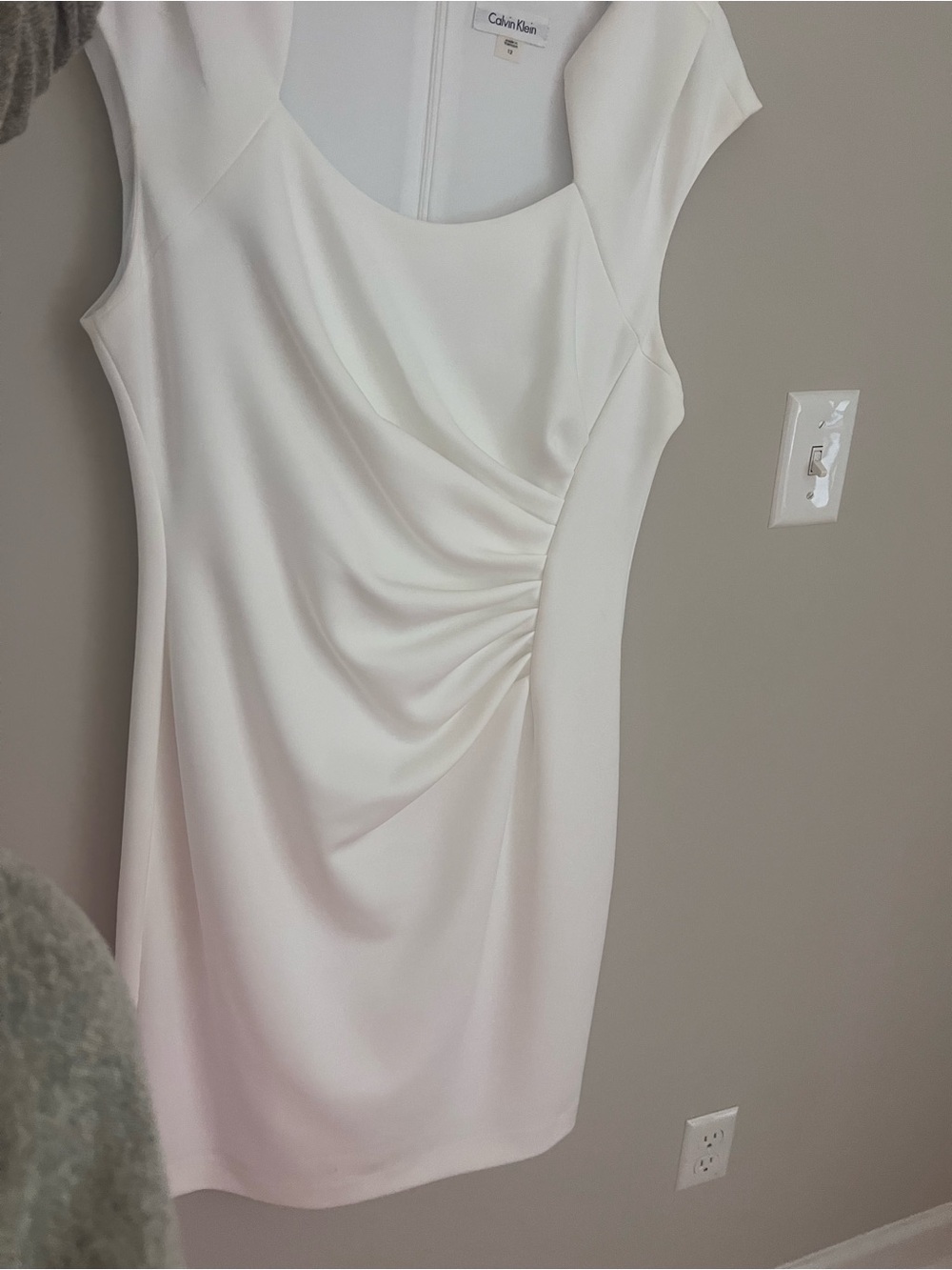 Calvin Klein white Draped Dress